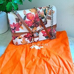 Vintage Cavalcanti Genuine Leather Bag / Floral / unique